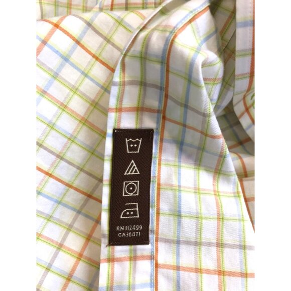 Tailorbyrd Flip Cuff Long Sleeve Shirt Checkered Plaid Men's Size Large - Picture 7 of 9